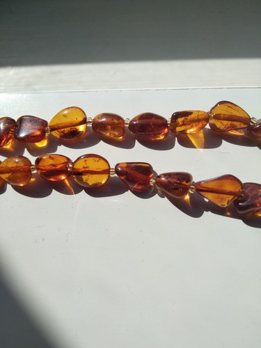 Vintage amber bead necklace