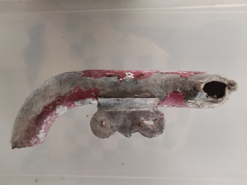 Lead pipe section from - lead,