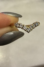 18 Ct Yellow Gold 0.5 Carat Total Diamond Wishbone Chevron Ring Size P 3g