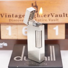 Dunhill Lighter Silver Stripe Pattern_Ultrasonically Cleaned_Working