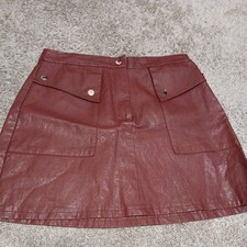 Zara faux leather burgandy - faux,