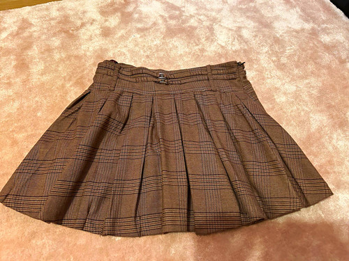 Zara teens brown check pleated - teens,
