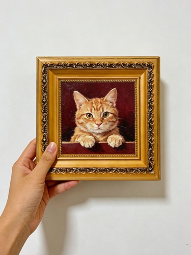 Ginger tabby cat oil painting - ginger,