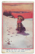 WW1 Gilson Postcard When You Know You ARE Forgotten By The One You Can't Forget