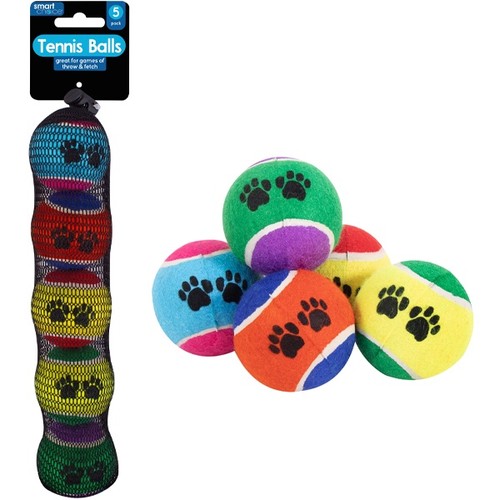 Pawprint tennis balls dog toys - tennis,
