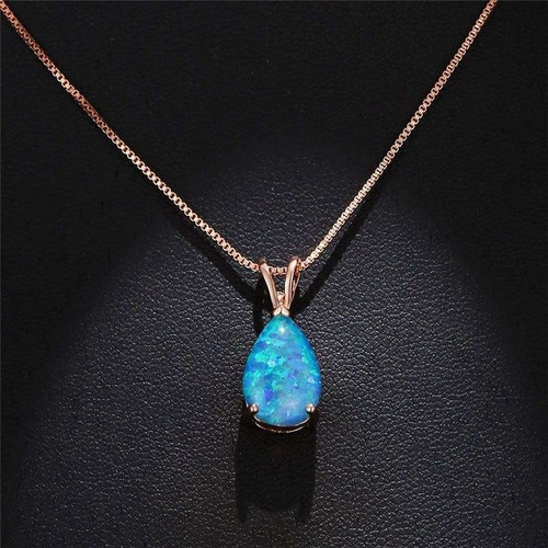 Water drop necklace gold - water,
