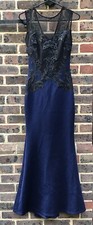 Lipsy Next Navy Fish Tail Ball Gown Prom Bridesmaid Xmas Maxi Dress Sz 6