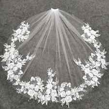 Short Lace Wedding Veil with Bling Sequins 1M 1 Layer Bridal Veil with Comb