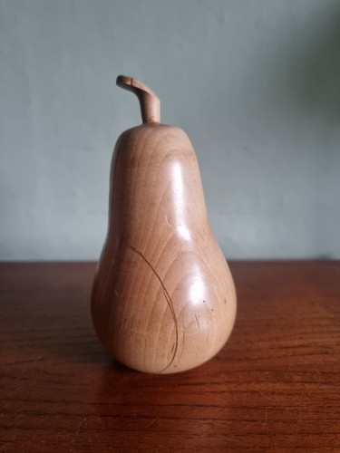 Hand turned wooden pear - hand-turned,