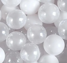 3000 5.5cm White and Clear Balls play soft plastic, ball pit - Collection Only