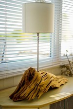 Handmade Driftwood Oak Sculpture Table Lamp Contempory