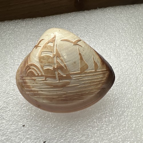 Vintage chocolate clam - clam, hand