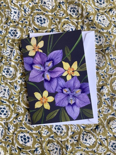 Iris floral blank greetings - floral,