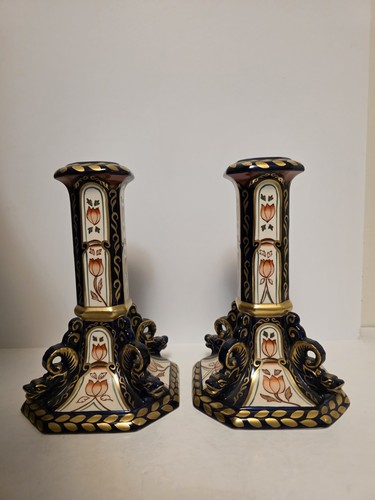 Masons ironstone candlesticks - ironstone,