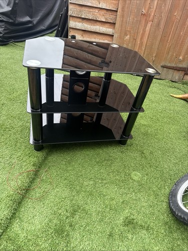 Black gloss glass corner - black,