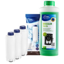 3 Water Filter ALS002 for Delonghi DLSC002 and Descaler Descaling Liquid 500 ml