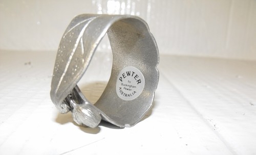 Floral pewter napkin ring - floral, by