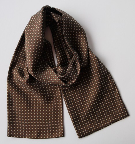 Silk scarf cravat brown - silk,