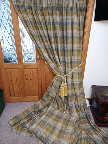Huge wool tartan curtains - wool,