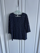 Ladies Navy Blue Floral See
