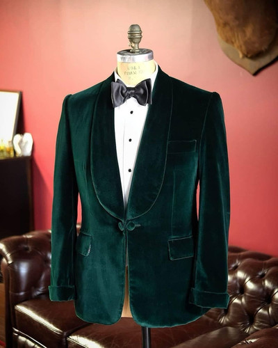 Men smoking jacket velvet - jacket,