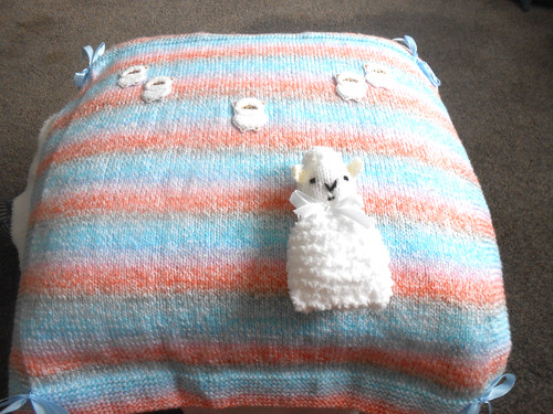 Hand knitted blue multi - blue,