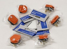 6 X 13 AMP Rubber Plug Heads Orange 13 amp fuse Sleeved pins 81435X6 BS1363