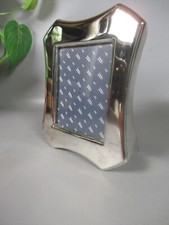 stamped silver plated photo frame very heavy chunky contemporary boxed