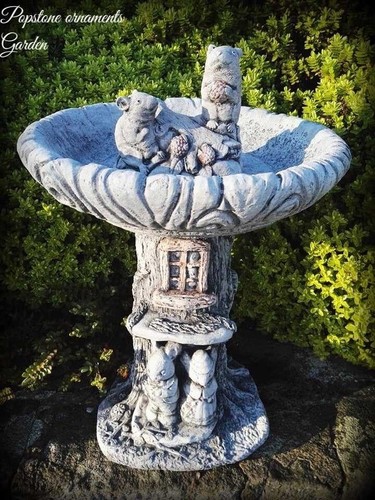 Log bird bath feeder - feeder, highly