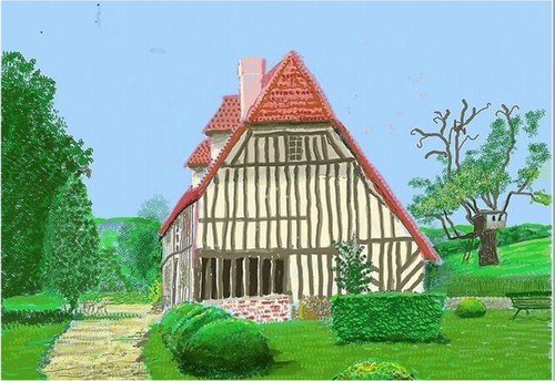 David hockney normandy house - david,