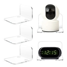 Set of 3 Clear Acrylic Floating Shelves No Drill Easy Mount for Video Equipment