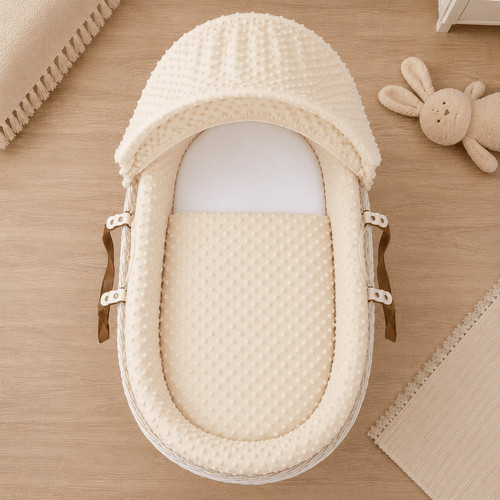 Cream dimple moses basket - moses,