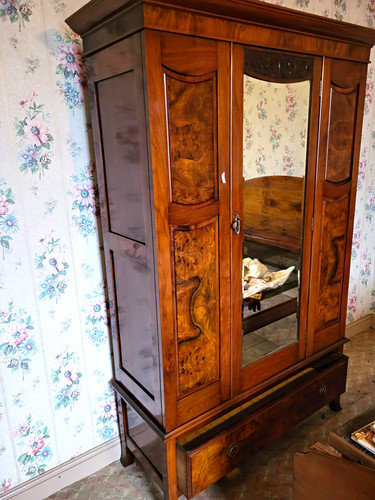 Brown medium wood wardrobe - brown, 2