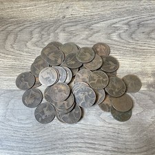 Job Lot of 49 Victorian One Penny Coins Mixed Dates from 1861 to 1901