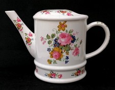 Vintage Ceramic Watering Can Vase Chintz Floral Pattern Cottagecore Decor