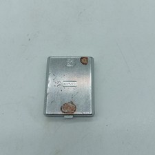 VINTAGE BOURJOIS ART DECO BLUE ENAMEL & CHROME  POWDER COMPACT