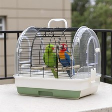 Bird Cage Portable Parrot Cage Acrylic See-Through Standing Flight Parakeet Cage