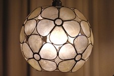 Capiz lampshade pendant round