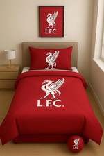 Liverpool Single Duvet Cover Football Reversible Bedding Red Essential Set