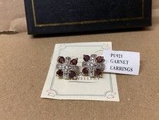 Vintage GIANI Jewellery Ladies Gold Plated Garnet earrings Boxed -