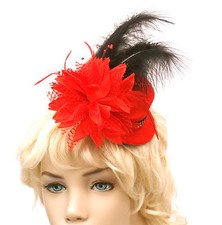 RED & BLACK FASCINATOR