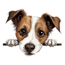 Jack Russel Peeking Dog Vinyl