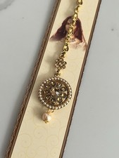Indian Pakistani Maang Tikka Gold Plated Gold Stones For Girls Costume Jewellery