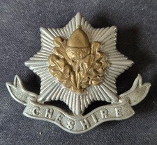 Cheshire Regiment, British Military Bi Metal Cap Badge