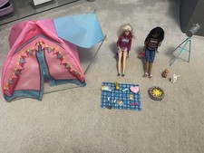 Barbie Let’s Go Camping Set With Tent Accessories And 2 Barbie Dolls