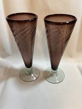 Set 2 Amethyst Hand Blown