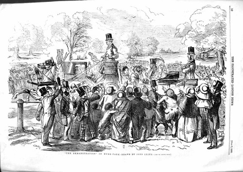 Original old antique print - old,