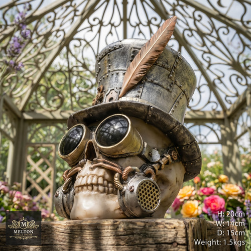 Steampunk skull sculpture - sculpture, &