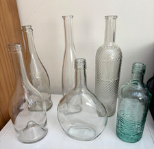 6 empty decorative clear glass