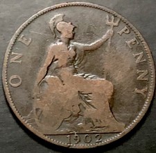1902 LOW TIDE PENNY COIN-1d